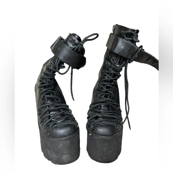 Demonia Black high rave shoes size 8 - Picture 3 of 4